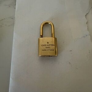 Authentic Louis Vuitton Gold Brass LV Padlock Charm/Pendant